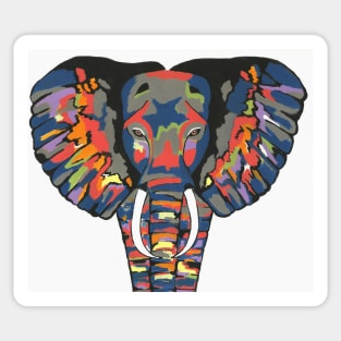 COLORFUL Elephant Painting Sticker